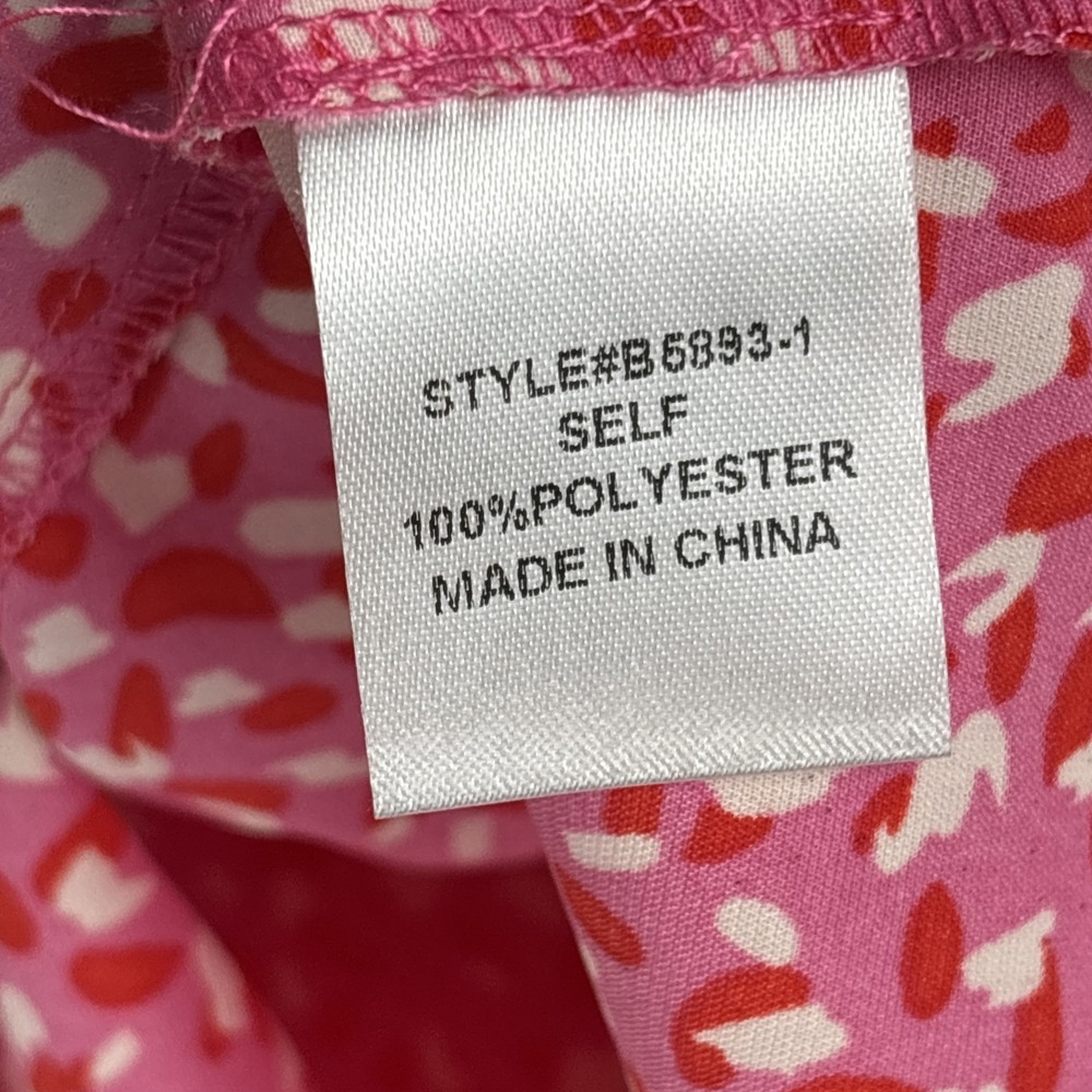 Jodifl Medium Vibrant Floral Pink/White Flutter‎ Sleeve Top V Neck Spring Summer - Picture 9 of 11